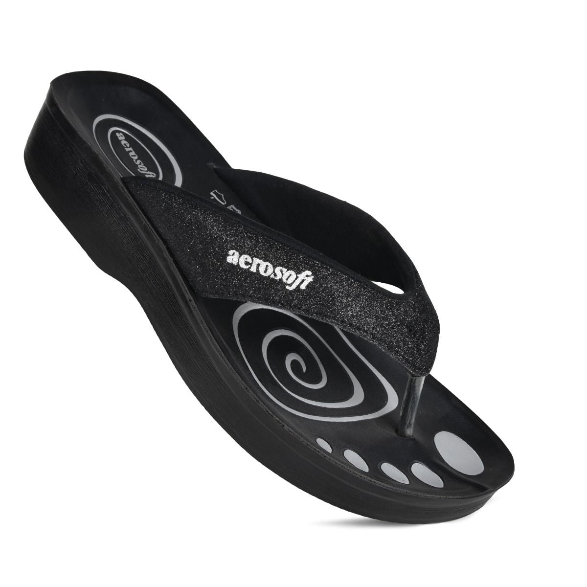Aerosoft Glitter Thong Beach Wear Summer Arch Support Flip Flops for Women