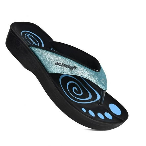 Aerosoft - Glitter Thong Beach Wear - Summer Arch Support Flip Flops for Women
