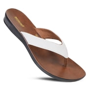 Aerosoft Iris Women s Flip-Flop Sandals   Soft Toe-Post Thong Slip-On, Water-Resistant, Lightweight Casual Summer Footwear