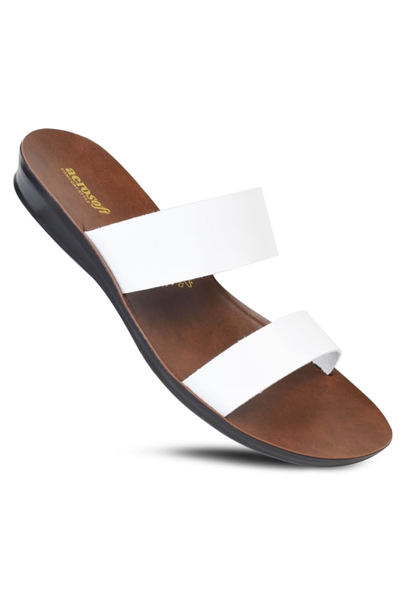 Aerosoft Pansvy Women’s Double Strap Comfort Sandals – Stylish Dressy Flats for Walking & Outdoor Wear