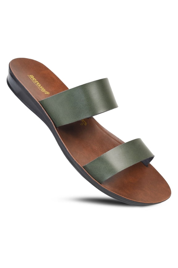 Aerosoft Pansvy Women’s Double Strap Comfort Sandals – Stylish Dressy Flats for Walking & Outdoor Wear