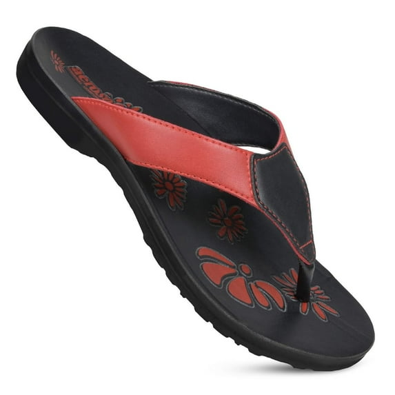 Aerosoft Paradigm Women's T Strap Sandals 6 - Medium - Red