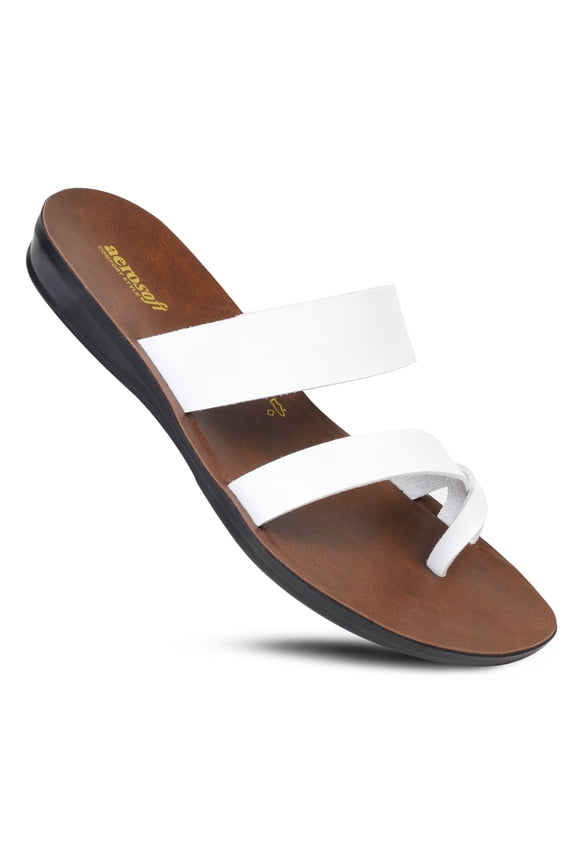 Aerosoft Violet Women’s Flat Thong Flip-Flop Sandals – Comfortable Lightweight Summer Slide Sandals