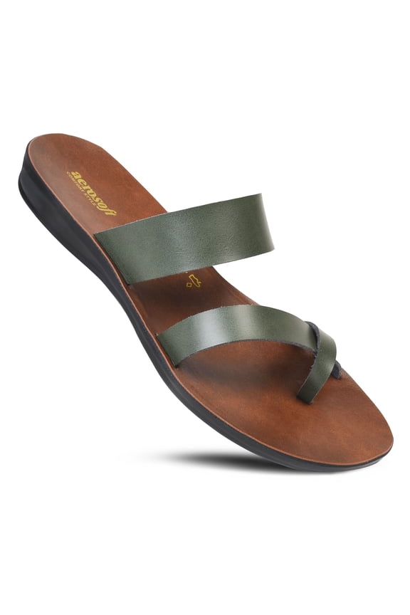 Aerosoft Violet Women’s Flat Thong Flip-Flop Sandals – Comfortable Lightweight Summer Slide Sandals