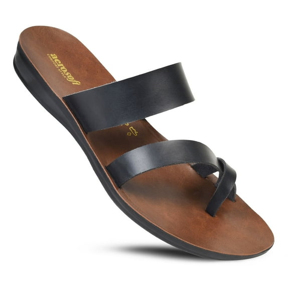 Aerosoft Violet Women’s Flat Thong Flip-Flop Sandals – Comfortable Lightweight Summer Slide Sandals