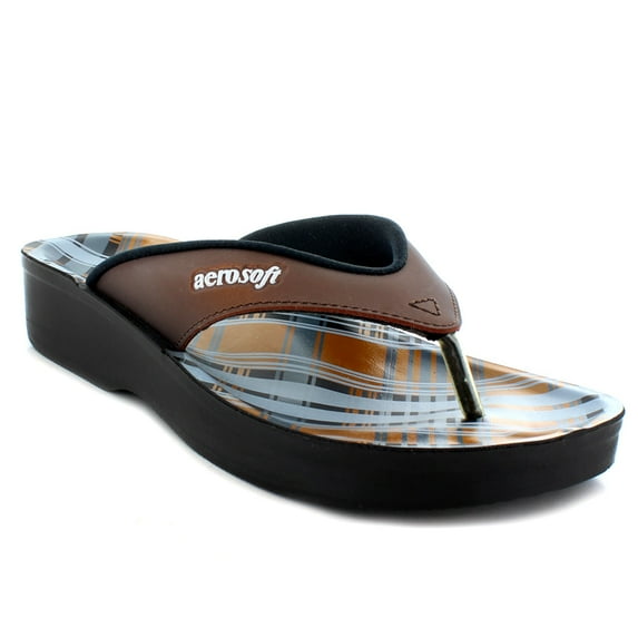 Aerosoft Women's Strippy Comfortable Beach Flip Flops
