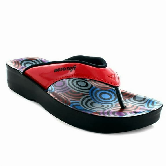 Aerosoft A0876 Red US Women 11 Red Swirly Women Sandals - Size 11