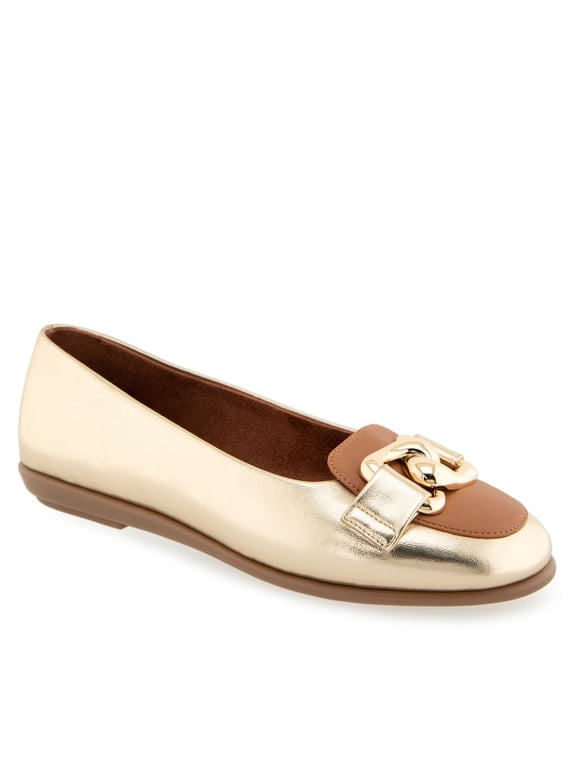 Bell Women's Flats Gold/Tan Faux Leather Size 8.5 M