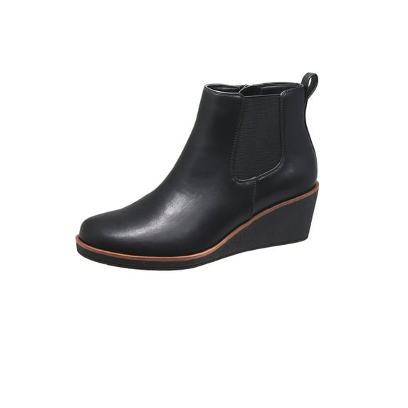 Aerosoles Branda Comfortable Women's Ankle WW Boot in Black Faux Leather, Size 10
