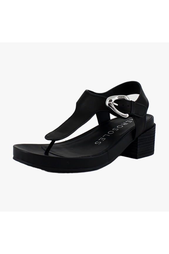 California Women's Sandals Black Leather Size 9.5 M
