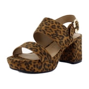 Aerosoles Camera Womens Heels Leopard Fab Suede Size 6.5 M