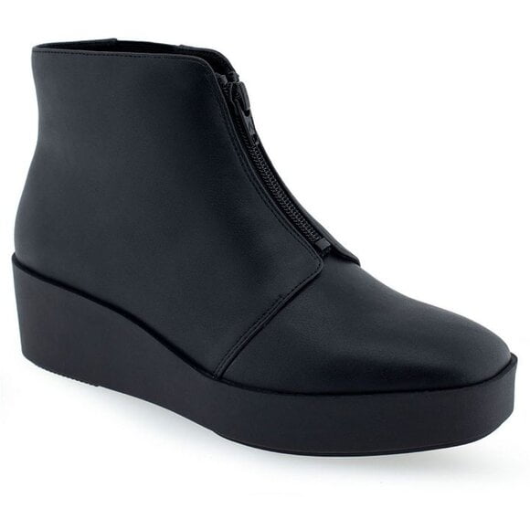 Carin Boot-Ankle Boot-Wedge - Black - Faux Leather