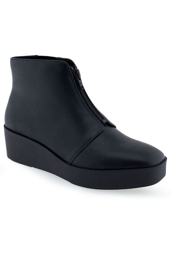 Carin Boot-Ankle Boot-Wedge - Black - Faux Leather