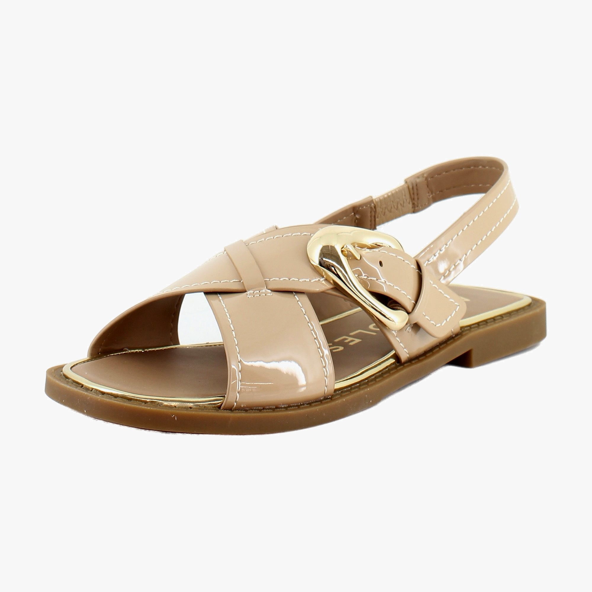 Aerosoles Cassa Women's Sandals Beige Bisque Patent Faux Leather Size ...