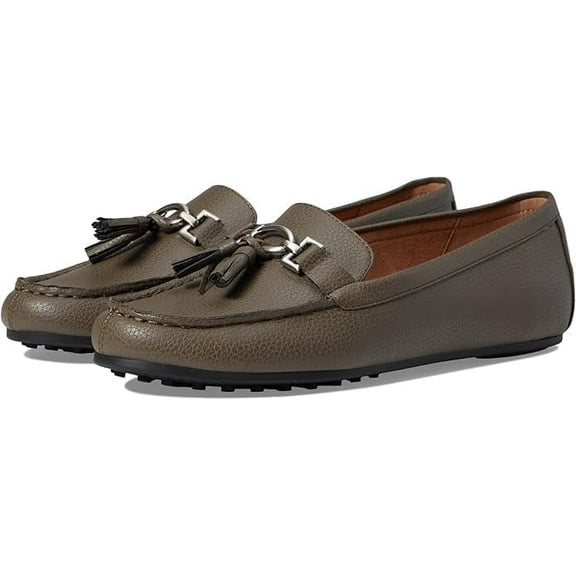 Aerosoles Casual Shoes Tassel Loafers, Round Toe Army Green