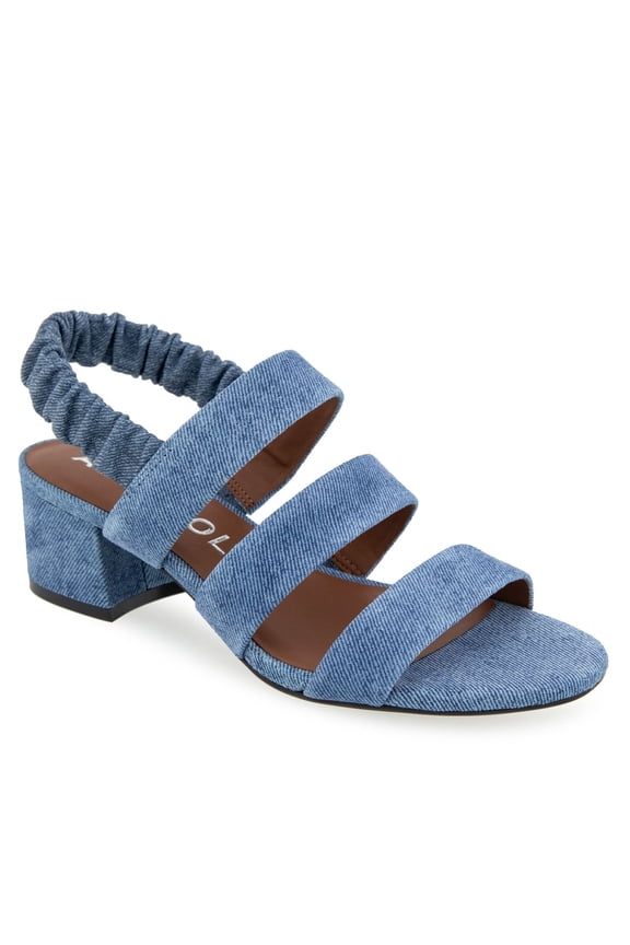 Clarissa Women's Block-Heeled Slingback Sandals Color: Denim Su Size: 5.5
