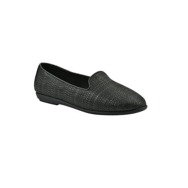 Aerosoles Comfortable Women's Black Raffia Loafer, Medium Width