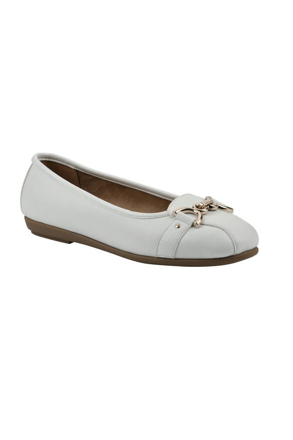 Comfortable Women's Buckle Ballet Shoes, Wide Width