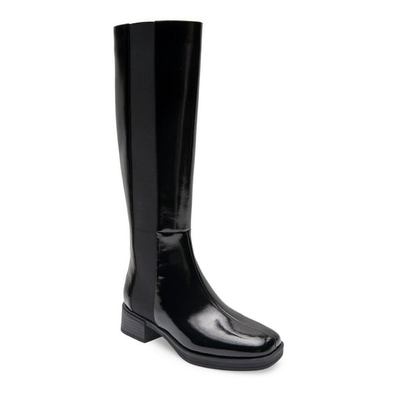 Aerosoles Daria Women's Boots Black Patent Crinkle Faux Leather Size 9 M