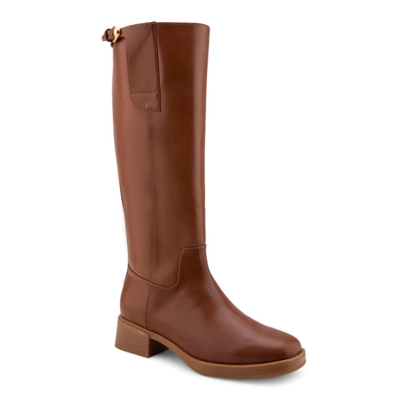 Aerosoles Della Women's Knee-High Equestrian Boots Color: Tan Faux Leather Size: 8 WIDE