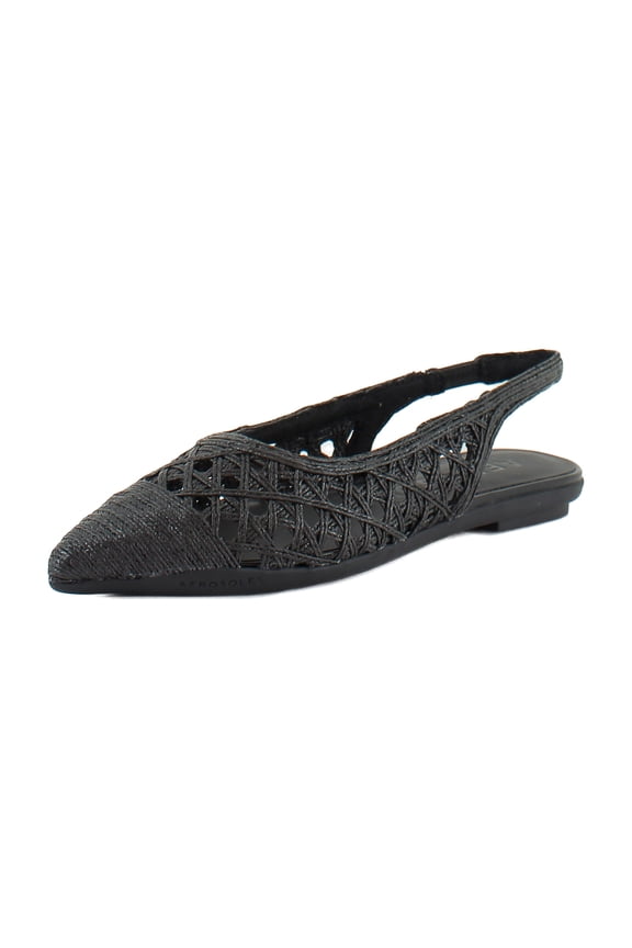 Diego Women's Flats Black Embroidered Raffia Size 8.5 M