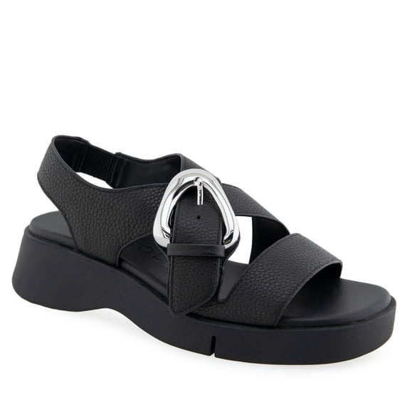 Aerosoles Fez Women's Sandals Black Pebbled Leather Size 7 M