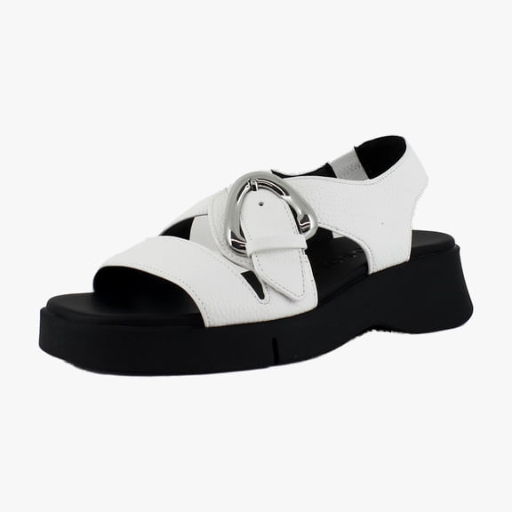 Aerosoles Fez Women's Sandals Bright White Pebbled Leather Size 7.5 M