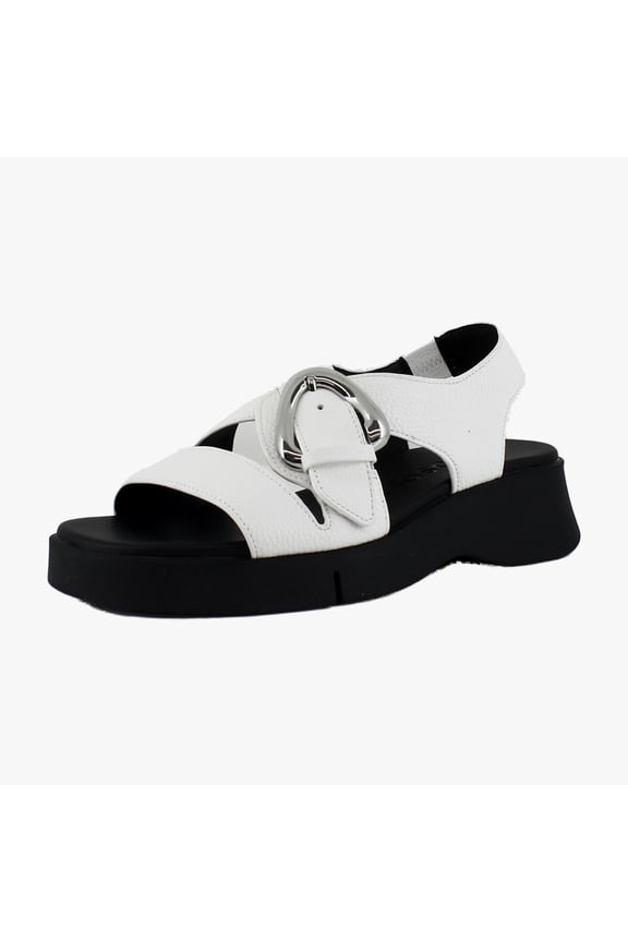 Fez Women's Sandals Bright White Pebbled Leather Size 9 M