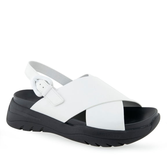 Aerosoles Harlow Women's Flatform Sandals Color: White Size: 7 MED