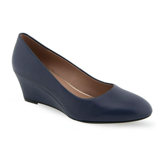 Aerosoles Iris Women's Leather Dress Pumps Color: Navy Size: 7.5