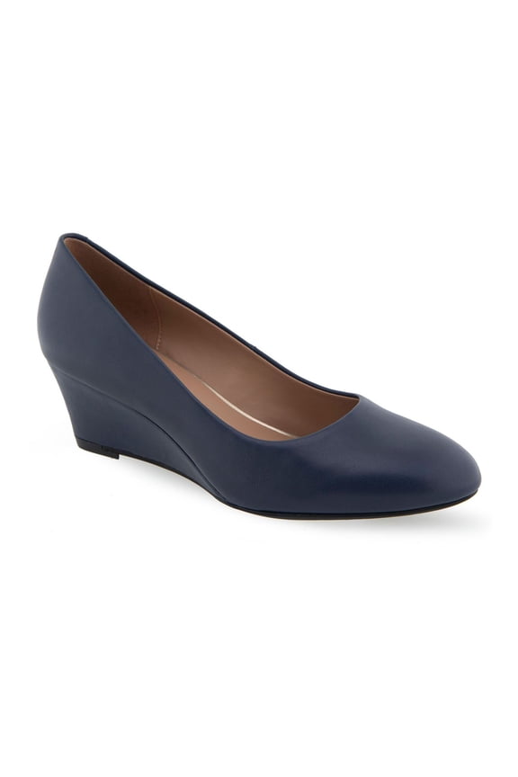 Iris Women's Leather Dress Pumps Color: Navy Size: 9.5