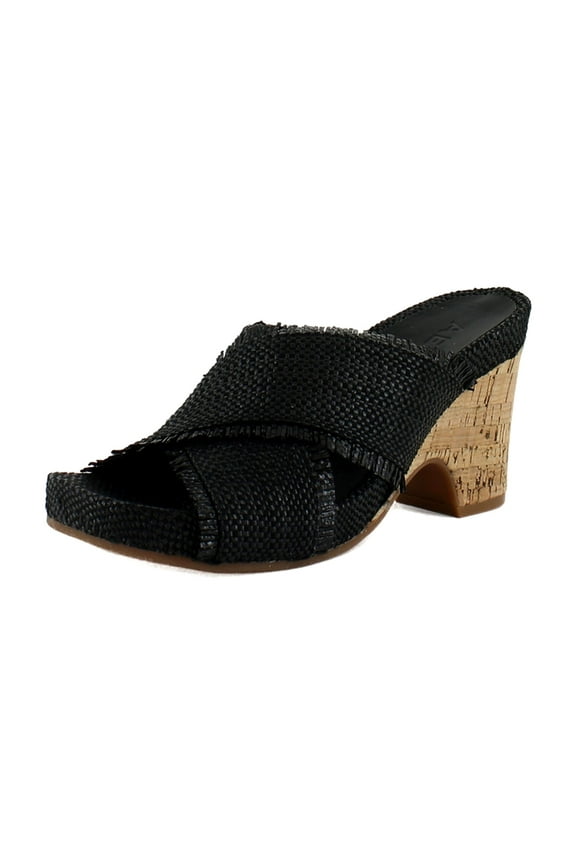 Madina Women's Sandals Black Raffia Size 7.5 M