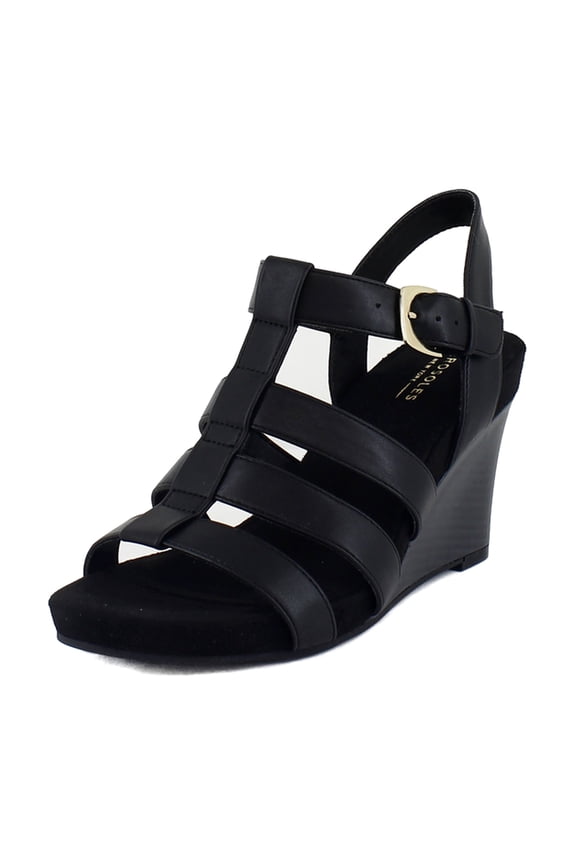 Pippa Women's Sandals Black Faux Leather Size 8.5 M