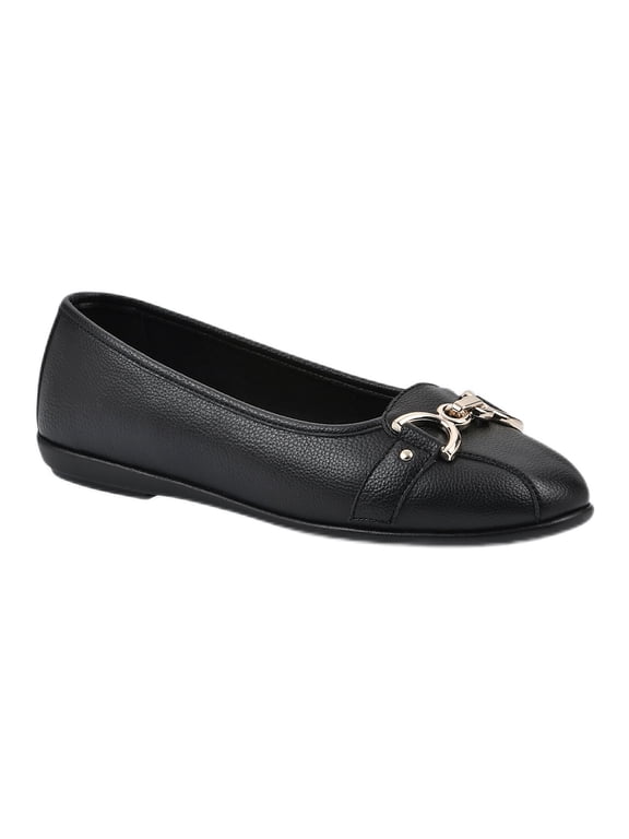 Big Ben Women's Comfort Buckle Ballet Flats, Wide Width Available