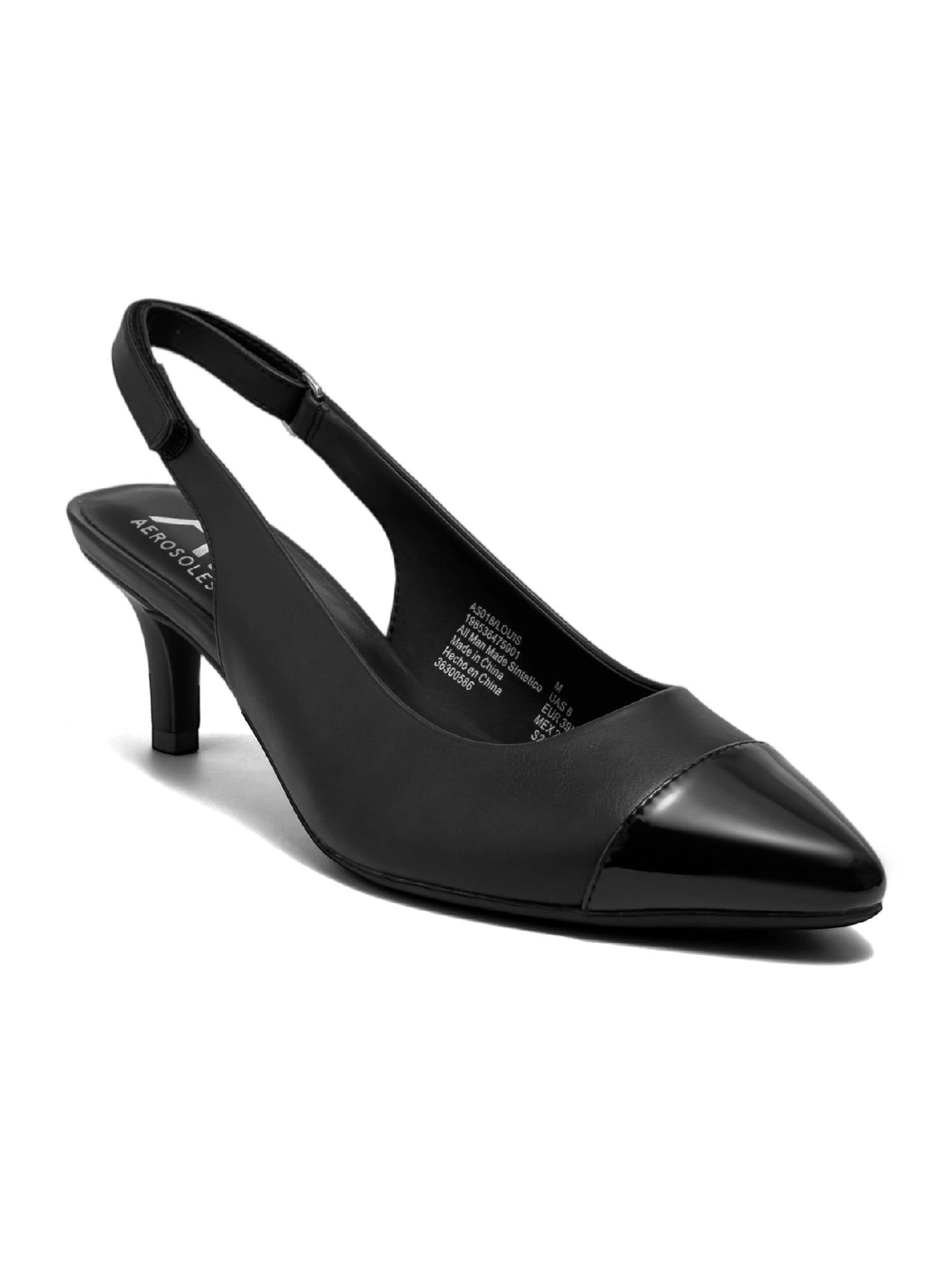 Aerosoles Louis Women's Velcro Slingback Comfort Kitten Heel