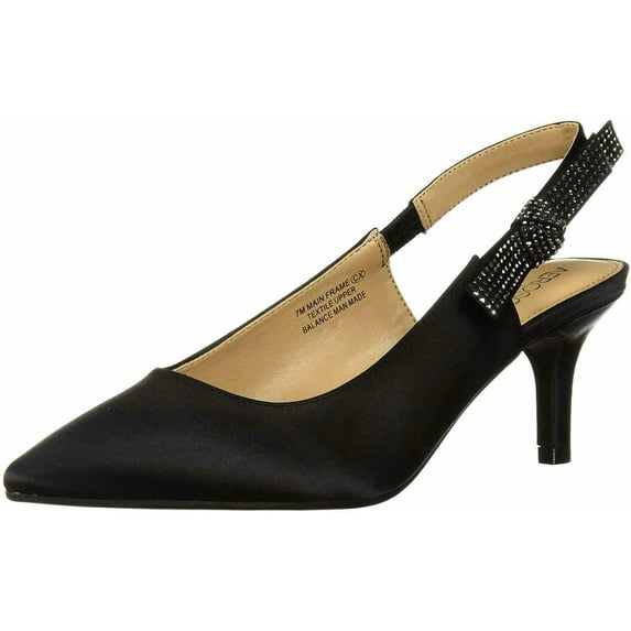 Aerosoles Women's Main Frame Pump Black Satin Formal Sling Back Pointed Shoes (BLACK SATIN, 5)