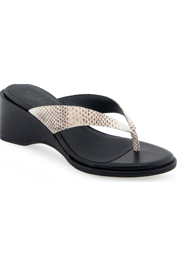 Women's Nero Wedge Flip Flop Sandals Roccia Snake Print Size 7.5