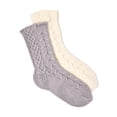 thumbnail image 1 of Aerosoles Women's Unlined Cable Kit Home Socks, 2-Pack, 1 of 3