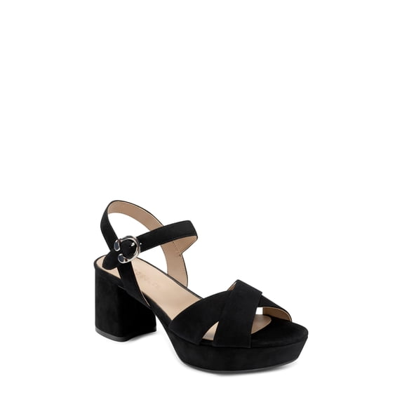 Aerosoles Womens' Cosmos Open Toe High Platform, Black, 7