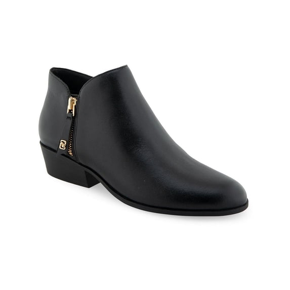 Aerosoles Collaroy Women's Leather Ankle Boots Color: Black Burnished Size: 7.5