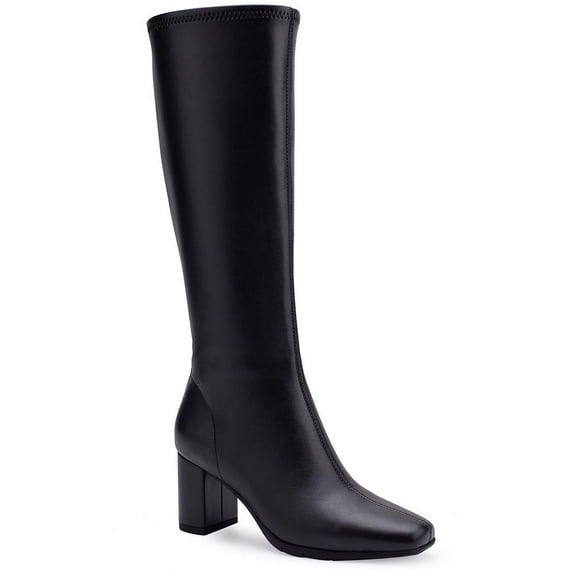 Aerosoles Micah Women's Faux-Leather Knee High Boots Color: Black Size: 6.5