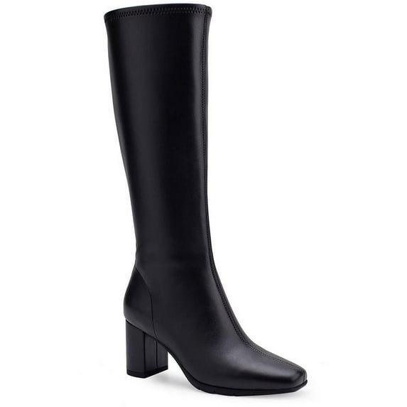 Aerosoles Micah Women's Faux-Leather Knee High Boots Color: Black Size: 8