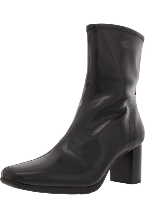 Womens Miley Padded Insole Faux Leather Mid-Calf Boots