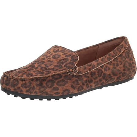 Aerosoles Womens Over Drive Slip-On Loafer 6 Wide Leopard Fab Suede