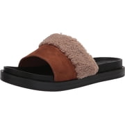 Aerosoles Womens Slide Sandal Flat 5 Cognac Pu