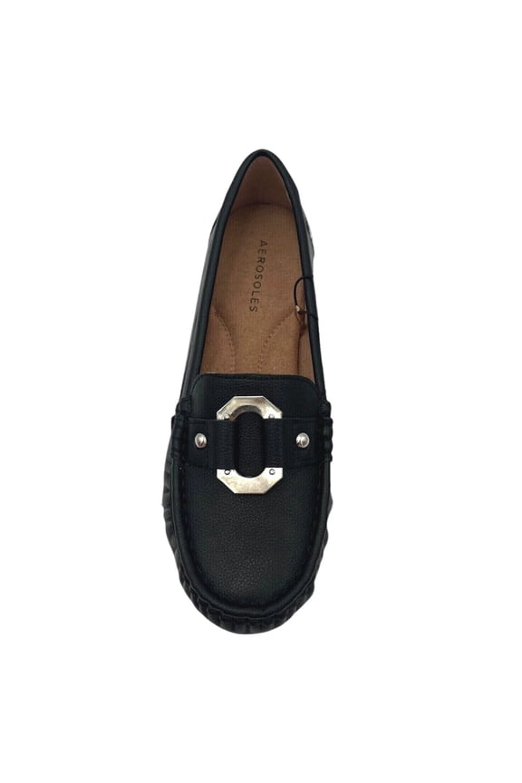 Womens Vegan Leather Loafer Shoes Size 8 Wide Black Cushioned Shoes