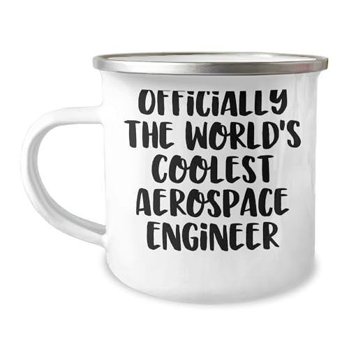 Aerospace Engineer Camping Mug, Officially The World's Coolest, Christmas Unique Gift for Friends, Family, Coworkers, Funny Quote, 12 oz Stainless Steel Camping Mug
