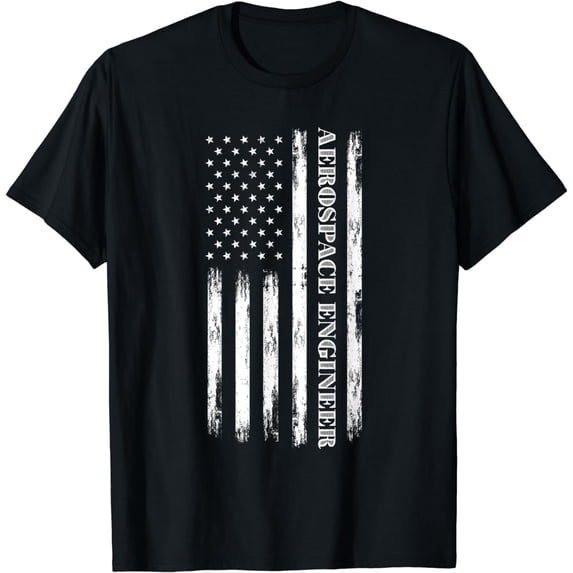 Aerospace Engineer USA Flag Space Science Engineering T-Shirt