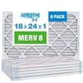 thumbnail image 1 of Aerostar 18x24x1 MERV 8 Pleated Air Filter, AC Furnace Air Filter, 6 Pack, 1 of 5
