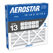 Aerostar 19 x 20 x 4 1/4 MERV 13 Air Filter, Pleated AC Furnace HVAC, Smoke Bacteria Allergy, 2 Pack